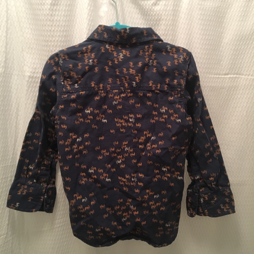 Old Navy moose pattern button down - Picture 4 of 4